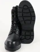 Karl Lagerfeld боти с връзки мъжки от кожа Miles черни KL10256L
