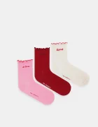 Karl Lagerfeld Чорапи KARL SLOGAN (3 чифта) в розово B1W47039