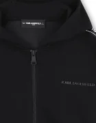 Karl Lagerfeld Детски суичър в черно с качулка с апликация Z30609