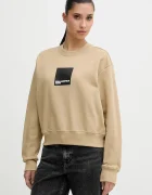 Karl Lagerfeld Jeans Памучен суичър в бежово с принт A1W20006