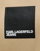 Karl Lagerfeld Jeans Памучен суичър в бежово с принт A1W20006