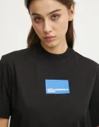 Karl Lagerfeld Jeans Памучна тениска в черно A1W17006