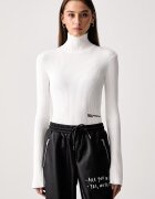 Karl Lagerfeld Jeans поло дамско с вискоза бяло B4W18001