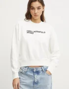 Karl Lagerfeld Jeans суичър дамски с памук бял A1W20005