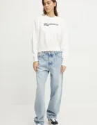 Karl Lagerfeld Jeans суичър дамски с памук бял A1W20005