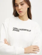 Karl Lagerfeld Jeans суичър дамски с памук бял A1W20005