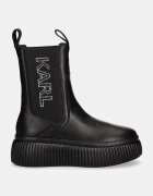 Karl Lagerfeld Кожени боти челси KREEPER в черно с платформа KL42343