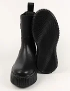 Karl Lagerfeld Кожени боти KREEPER LO в черно с платформа KL42365