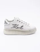 Karl Lagerfeld Кожени маратонки KAPRI KUSHION в бяло KL62610H