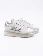 Karl Lagerfeld Кожени маратонки KAPRI KUSHION в бяло KL62610H