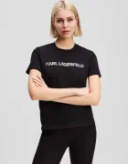 Karl Lagerfeld Памучна тениска ELONGATED LOGO