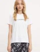 Karl Lagerfeld Памучна тениска ELONGATED LOGO