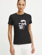 Karl Lagerfeld Памучна тениска IKON RS в черно A1W17131