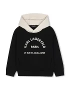 Karl Lagerfeld суичър с качулка за деца с памук черен Z31372