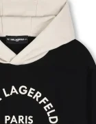 Karl Lagerfeld суичър с качулка за деца с памук черен Z31372