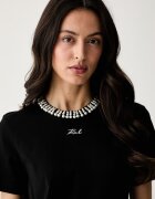 Karl Lagerfeld тениска дамска от памук черна B3W17057