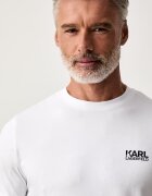 Karl Lagerfeld тениска мъжка от памук с еластан бяла 563235.755781