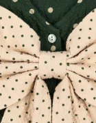 Konges Sløjd блуза за деца от памук с еластан ELIN BOW BLOUSE GOTS зелена с точки KS105976
