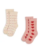 Konges Sløjd чорапи за деца 2 PACK HEART JAQUARD SOCKS 2 броя розови KS105841