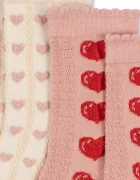 Konges Sløjd чорапи за деца 2 PACK HEART JAQUARD SOCKS 2 броя розови KS105841