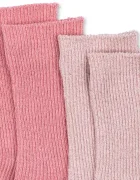 Konges Sløjd чорапи за деца 2 PACK RIB GLITTER SOCKS 2 броя розови KS107389