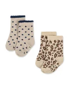 Konges Sløjd Детски чорапи 2 PACK LEO AND DOT GLITTER JACQUARD SOCKS (2 чифта) в бежово KS104592