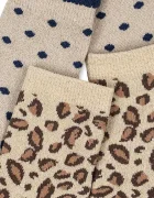 Konges Sløjd Детски чорапи 2 PACK LEO AND DOT GLITTER JACQUARD SOCKS (2 чифта) в бежово KS104592