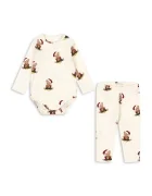 Konges Sløjd комплект за деца от памук с еластан BASIC BODY/PANTS SET GOTS бежов KS106379
