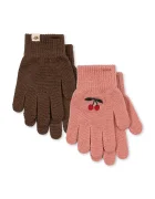 Konges Sløjd ръкавици за деца с вълна 2 PACK FILLA GLOVES розови KS105672