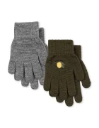 Konges Sløjd ръкавици за деца с вълна 2 PACK FILLA GLOVES зелени KS105672