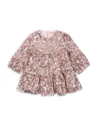 Konges Sløjd рокля babydoll LILA SEQUINS DRESS розова с пайети KS107391