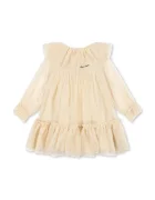 Konges Sløjd рокля BOW DRESS бежова с изчистена шарка KS106400