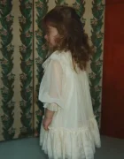 Konges Sløjd рокля BOW DRESS бежова с изчистена шарка KS106400