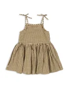 Konges Sløjd рокля от памук KIM ISOTTA DRESS GOTS зелена на каре KS106065