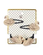 Konges Sløjd за деца 4 PACK SWAN HAIR CLIP AND ELASTIC 2 броя KS105868