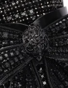 Kurt Geiger London Кожени мокасини Bow Crystal Loafer в черно с равна подметка 5388400109