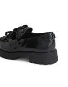 Kurt Geiger London Кожени мокасини Bow Crystal Loafer в черно с равна подметка 5388400109