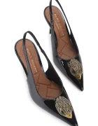 Kurt Geiger London Кожени обувки с тънък ток Large Eagle Sling в черно 5386400309