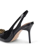 Kurt Geiger London Кожени обувки с тънък ток Large Eagle Sling в черно 5386400309