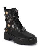Kurt Geiger London кубинки дамски от кожа Woolwich Eagle Boot черни 6084600109