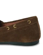 Kurt Geiger London мокасини дамски от велур Eagle Moccasin кафяви 9790830209