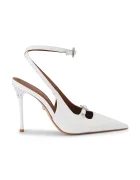 Kurt Geiger London обувки с ток от кожа Buckle Point Court White бели 5850210309