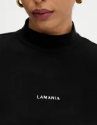 La Mania блуза с дълги ръкави дамска с вискоза черна SLEEK
