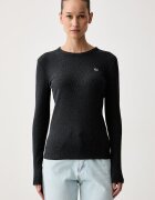 Lacoste блуза с дълги ръкави дамска от памук сива TF1692