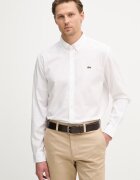Lacoste риза мъжка от памук бяла с изчистена шарка CH2316