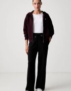 Lacoste суичър с цип и качулка дамски с памук черен SF5272