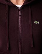 Lacoste суичър с цип и качулка дамски с памук черен SF5272