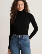 Lauren Ralph Lauren блуза с дълги ръкави дамска с памук черна 200B22258