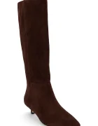 Lauren Ralph Lauren ботуши под коляното с тънък ток дамски от велур Frncsa Tl Hl кафяви 802P15726002