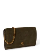 Lauren Ralph Lauren чанта crossbody дамска от велур зелена 432P15691